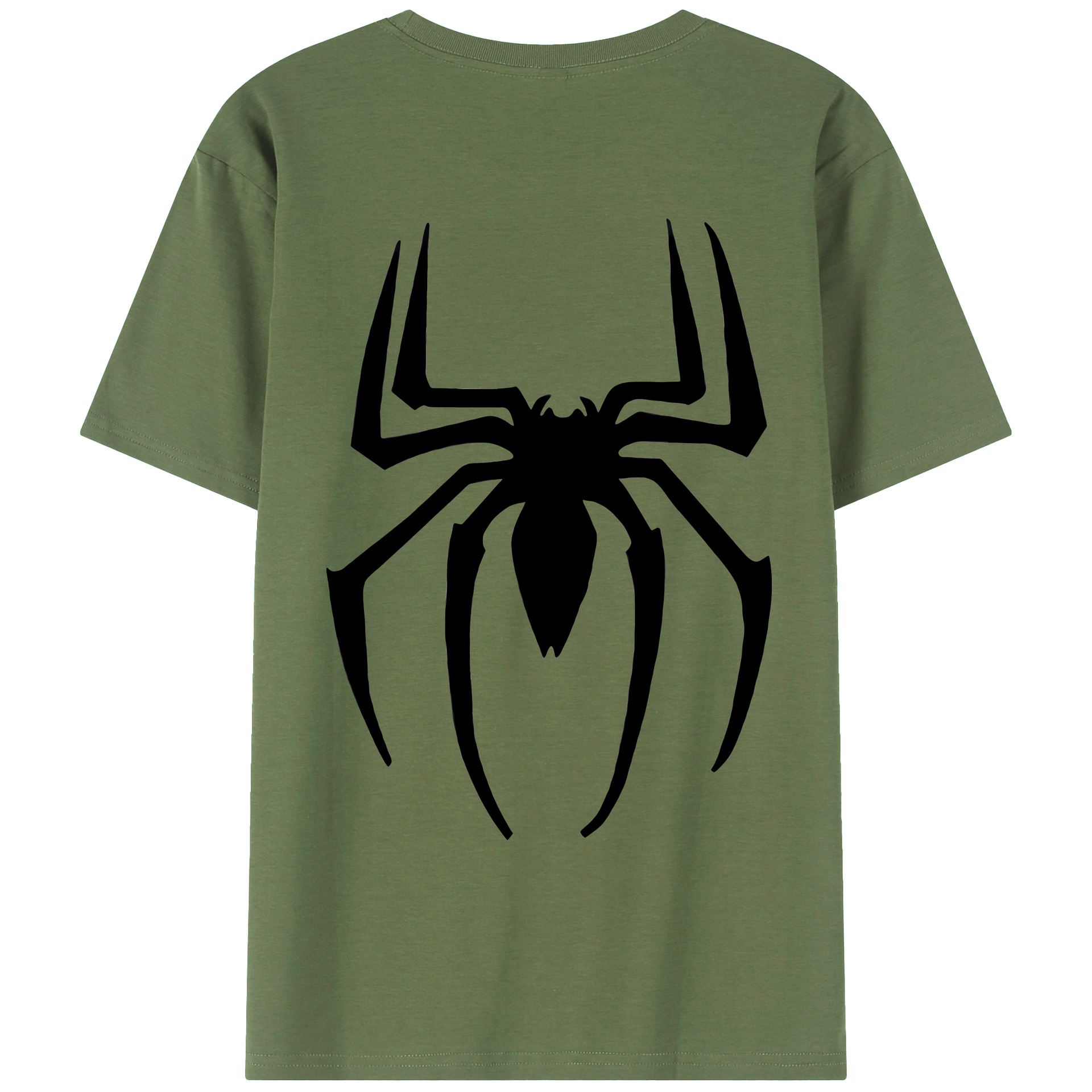 （画像用） Spider Man スパイダーマン 綿100％ メンズ半袖Tシャツ（バックプリント） 通気性